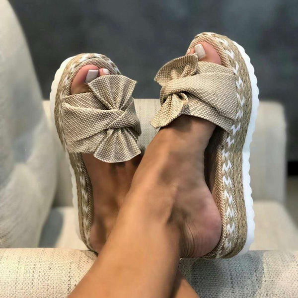 Sandales à plateforme Nœud Papillon