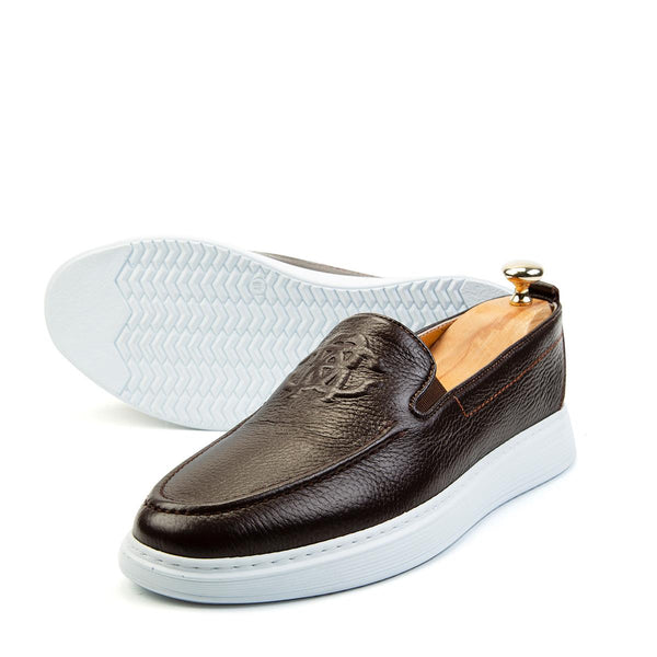 Stamped Flotter: Chaussures en cuir véritable à semelle épaisse