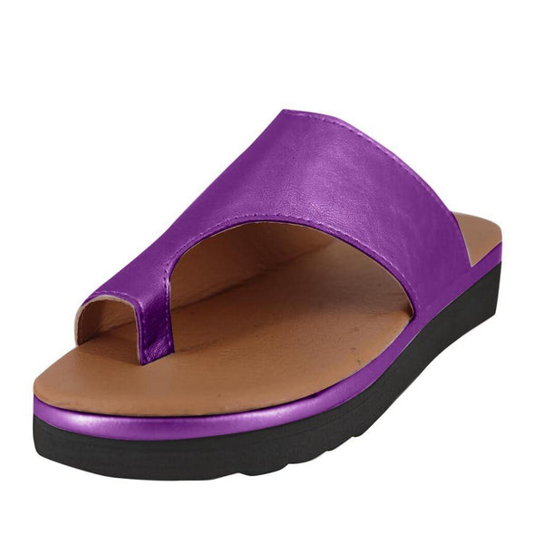 Sandales orthopédiques qui rectifient l’hallux valgus violet